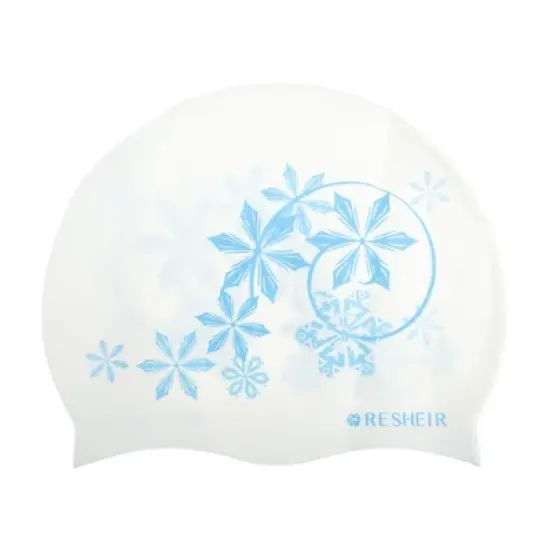 Unique Bargains Silicone Waterproof Floral Pattern Swim Cap 1 Pc image {5}