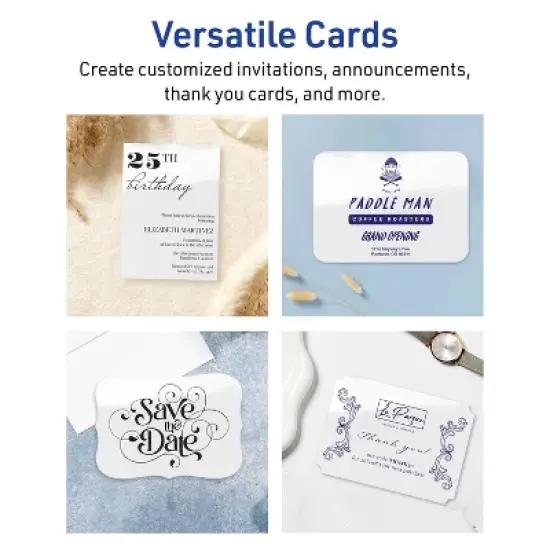 Avery Glossy White Invitation Cards, 5" x 7" Rectangle Rounded Corners image {2}