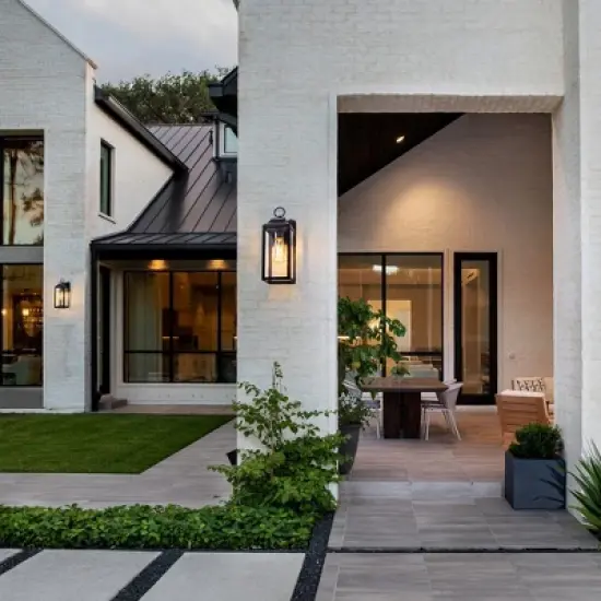 C Cattleya 2-Pack 1-Light Matte Black Dusk to Dawn Outdoor Wall Lantern Sconce with Clear Glass Shade (E26) image {5}