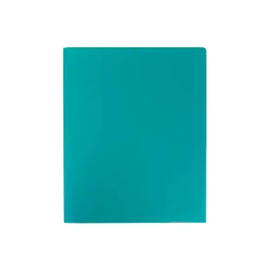 JAM Paper Heavy Duty Plastic Two-Pocket School Folders Teal Blue 108/Pack OX57401B image {4}