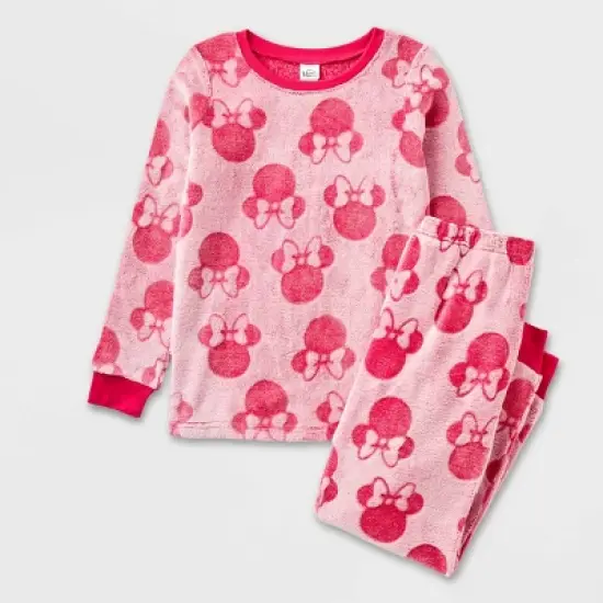 Girls' Disney Minnie Mouse 2pc Gifting Pajama Set - Pink image {3}