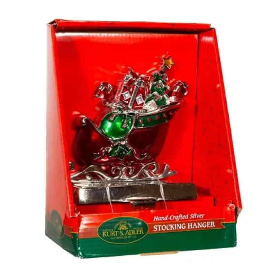 Kurt Adler 7.3" Metal Sleigh Stocking Hanger image {5}