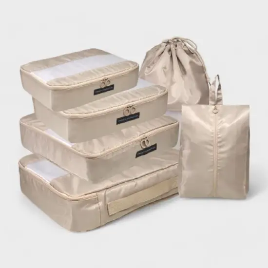 French Connection 6pc Packing Cube Set - Travel Storage Set for Luggage image {18}