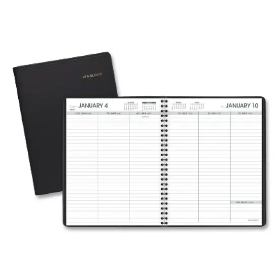 Weekly Planner Ruled for Open Scheduling, 8.75 x 6.75, Black Cover, 12-Month (Jan to Dec): 2026 image {6}