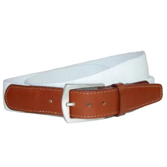 CrookhornDavis Men's Newport Pique Cotton Woven Elastic Belt image {6}