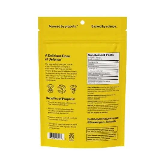 Beekeepers Naturals Kids' Propolis Immune Support Lollipops - Watermelon - 15ct image {1}