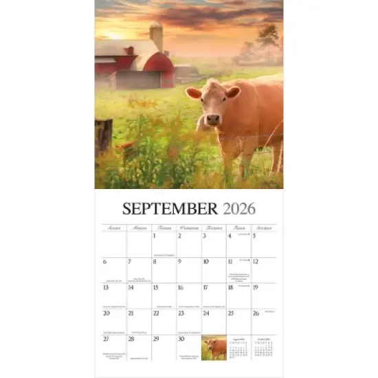 Hopper Studio Beckoning Barns 2026 12"x24" Hanging Square Wall Calendar Plastic-Free image {3}