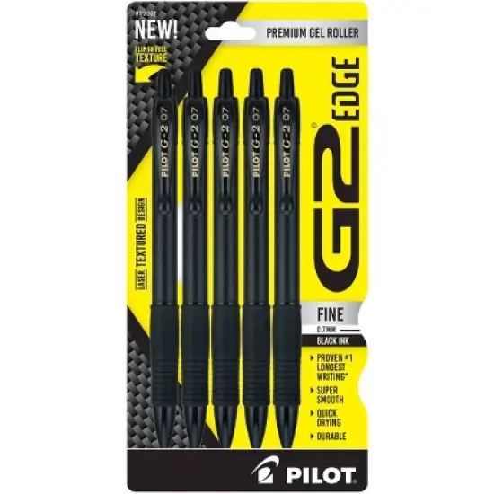 Pilot 5pk G2 Edge Gel Pens Fine Point 0.7mm Black Ink image {8}