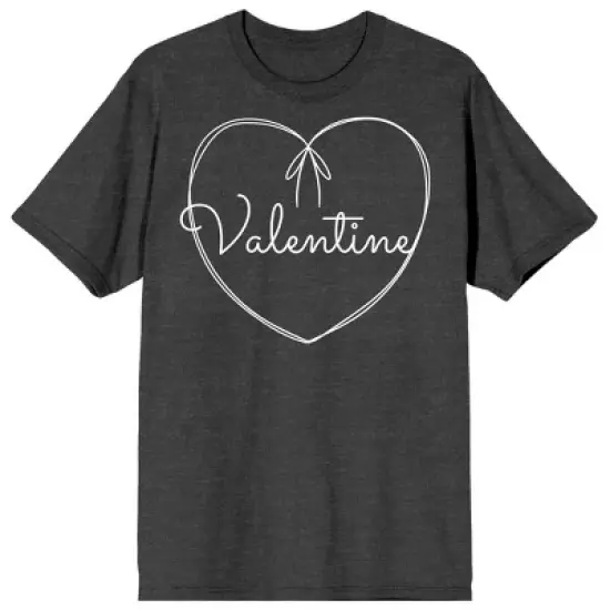 Valentine's Day String Heart Crew Neck Short Sleeve Charcoal Heather Women's T-shirt image {7}