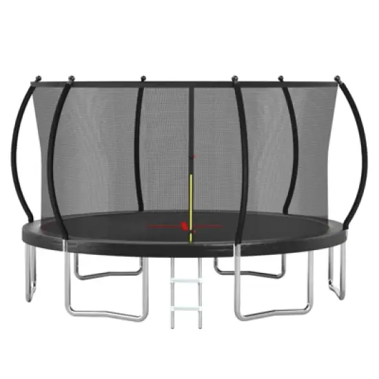 Okak 12/14FT UV-Protected Trampoline with Outer Safety Enclosure, Pumpkin Outdoor Trampolines with Thick Spring, Rebounder for Outdoor image {8}