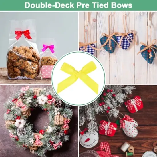 Unique Bargains Polyester Craft Durable Satin Ribbon Bow 1.6x1 Inch 100 Pcs image {5}
