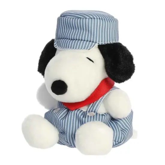 Aurora Mini Palm Pals Train Engineer Snoopy Peanuts Adorable Stuffed Animal Blue 5" image {4}