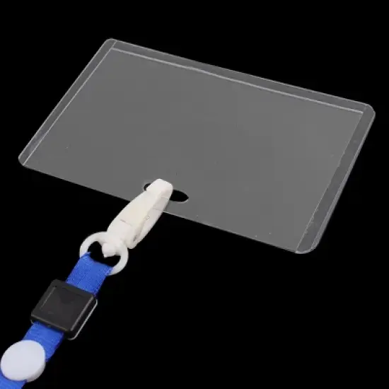 Unique Bargains Plastic Business Lanyard ID Badge Card Key Holder Case Pocket Neck Strap Clear image {4}