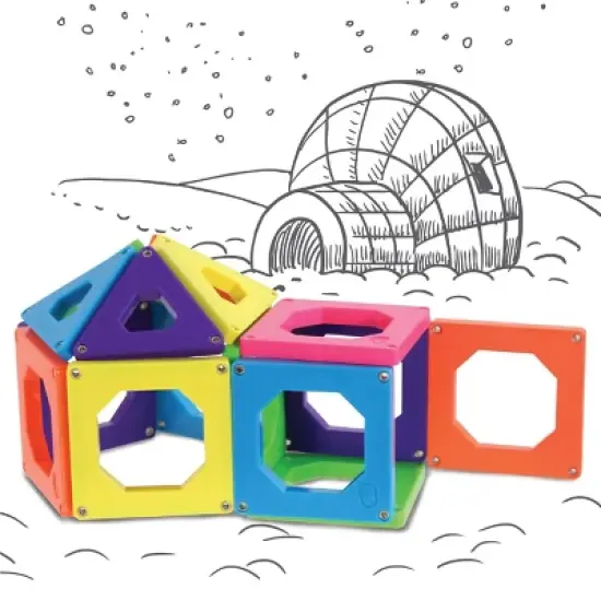 Discovery Kids Magnetic Tile Building Blocks Set 50pc image {3}