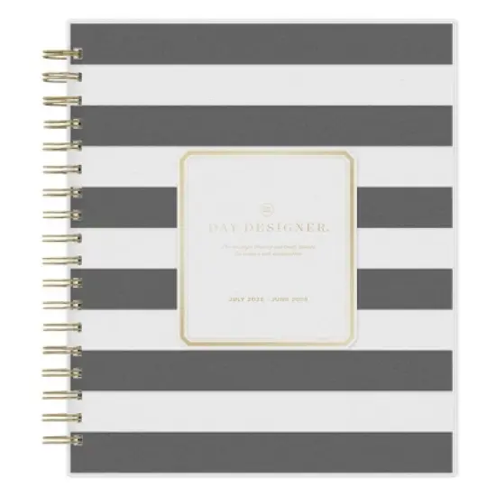 Day Designer 8"x10" 2025-2026 Daily/Monthly Wirebound Planner Frosted Rugby Stripe image {15}