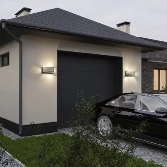 C Cattleya 2-Pack Modern Black Aluminum LED Outdoor Indoor Wall Lights image {6}