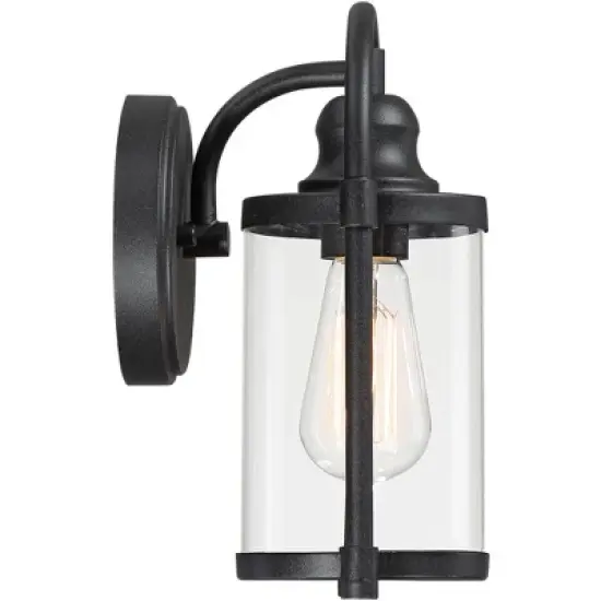 John Timberland Rustic Farmhouse Outdoor Wall Light Fixtures Set of 2 Black 10 1/4" Clear Glass for Exterior Barn Deck House Porch Yard Patio Outside image {6}