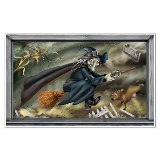 Beistle Flying Witch Insta-View, 3' 4" x 5' 4", (1/Pkg) Multicolored image {1}