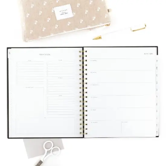 Sugar Paper Essentials 10.25"x8.813" 2026 Large Hardcover Black Badge Planner image {6}