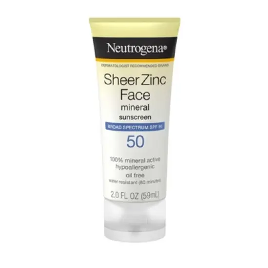 Neutrogena Sheer Zinc Sunscreen Face Lotion - SPF 50 - 2 fl oz image {2}