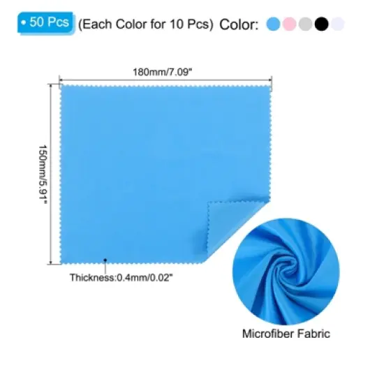 Unique Bargains Microfiber Soft Portable Lightweight Cleaning Cloth 50 Pcs image {1}
