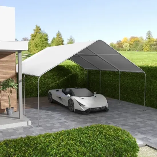 Outsunny 19' x 19.5' Heavy Duty Carport, Portable Garage for Car, Truck, Boat, Motorcycle, Bike, Garden Tools image {1}