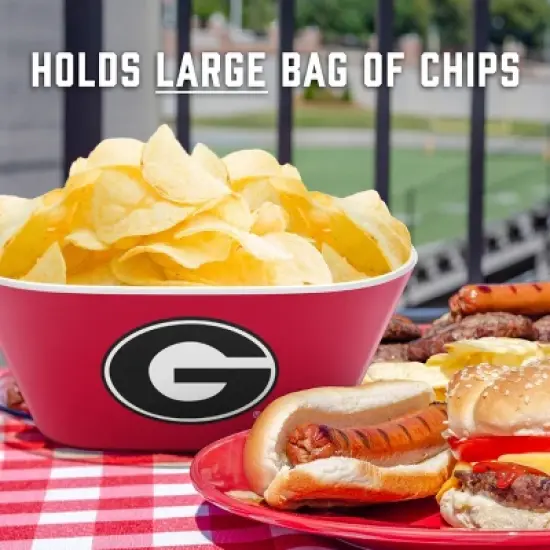 NCAA Georgia Bulldogs Serving Bowl: Melamine Rounded Square Dish image {4}