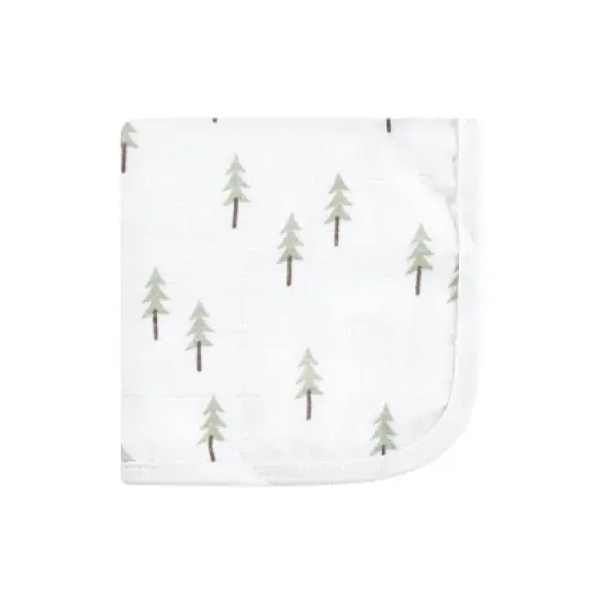 Hudson Baby Infant Boy Cotton Muslin Washcloths, Woodland, One Size image {4}
