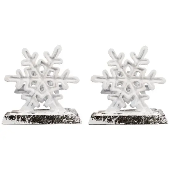 Northlight Double Snowflake Christmas Stocking Holders - 4.75" - Silver - Set of 2 image {5}