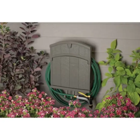 Suncast 150' Capacity Farmington Mounted Hose Hanger Dark Gray image {2}