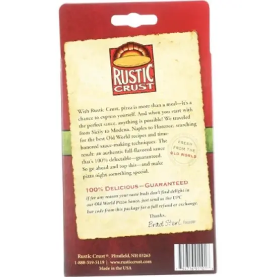 Rustic Crust Old World Pizza Sauce - Case of 6/12 oz image {2}