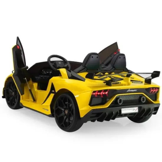 Sandinrayli 24-Volt Licensed Lamborghini 2 Seater Kids Ride On Car With Remote Control and Drifting Feature in Green image {8}