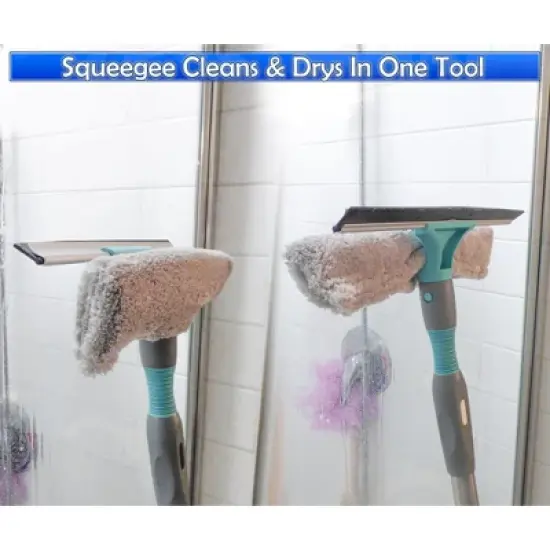 5 Star Super Deals Microfiber Mop &  Broom 7 in 1 Cleaning Tool Mop Broom Bendable Duster 2 in 1 Squeegee & Dryer Tile Scrubber & Scrub Brush Sponge image {9}