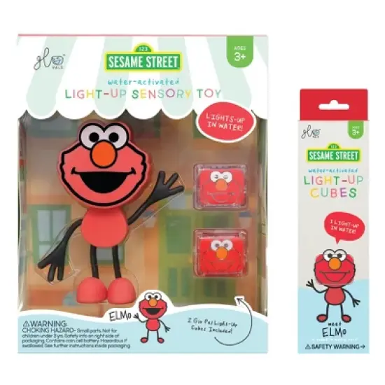 Glo Pals Sesame Street Character Elmo & 6 Light Up Water Cubes image {1}