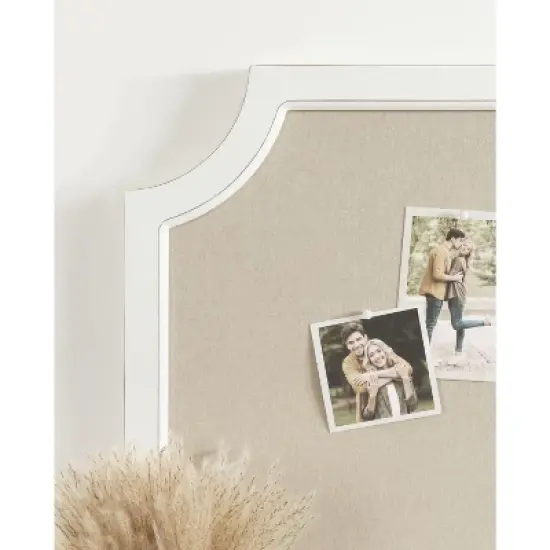 Kate and Laurel Hogan Framed Fabric Pinboard, 23.5x36, White image {6}