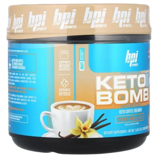 BPI Sports Keto Bomb - Promotes Energy, Hydration and Fat Loss - MCT and Electrolytes - Sugar-Free with Calcium - French Vanilla Latte, 18 Servings image {3}