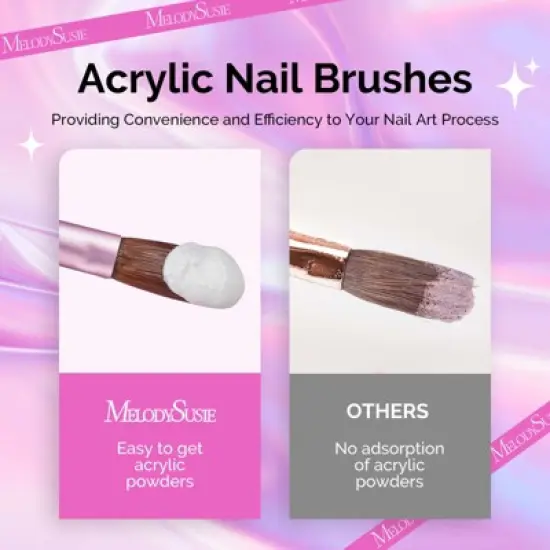 Acrylic Nail Brush Set (4Pcs) - Rose Gold image {2}