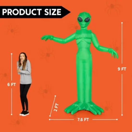 Joyfy 9 FT Tall Halloween Inflatable Giant Alien Decoration with Built-in LEDs for Halloween Indoor Outdoor Yard Garden Lawn Holiday Party Decoration image {5}