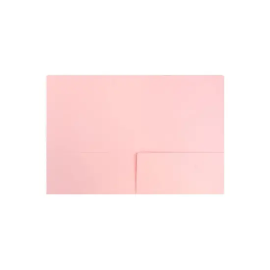 JAM Paper Premium Matte Cardstock Two-Pocket Presentation Folders Baby Pink 28876675D image {1}
