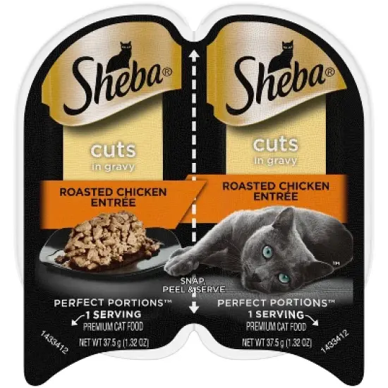 Sheba Perfect Portions Cuts in Gravy Roasted Chicken Flavor Wet Cat Food - 2.64oz image {10}
