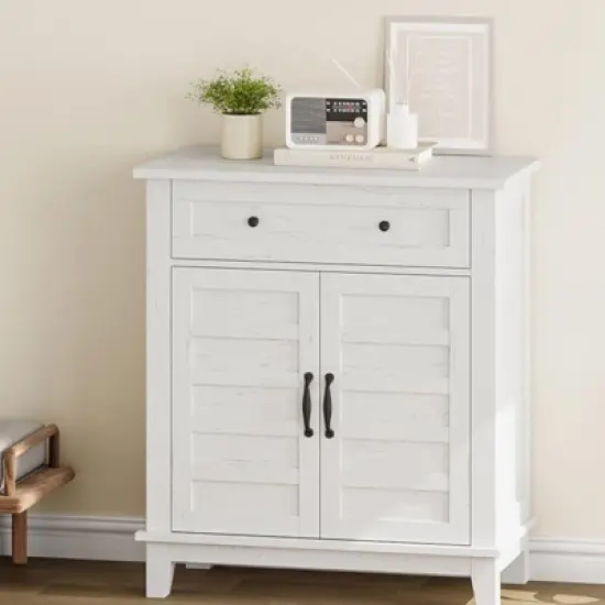 Farmhouse Sideboard Buffet Cabinet with 3-Tiers Adjustable Shelf, Kitchen Storage Cabinet, Bathroom, Entryway image {10}