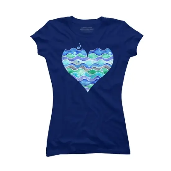 Junior's Design By Humans A Sea of Love (white) By Timone T-Shirt image {7}