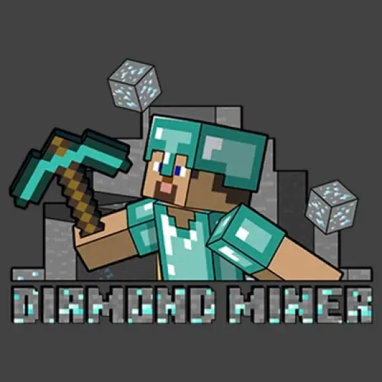Boy's Minecraft Diamond Miner T-Shirt image {1}