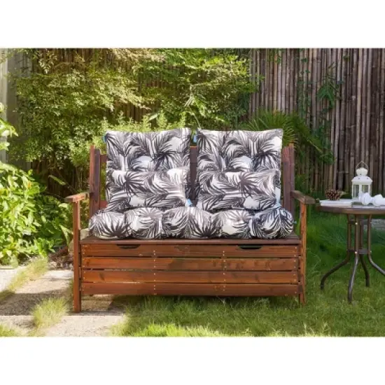 ARTPLAN Outdoor Cushions for Settee,Wicker Loveseat Cushions with Tie,Tufted Patio Cushions 2 U-Shaped Set of 5 Piece,L44xW19，Floral image {1}