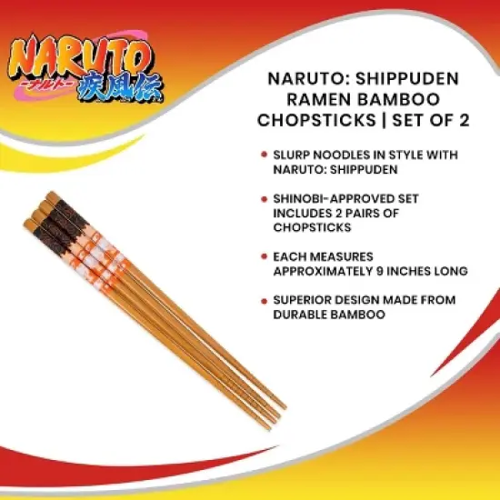 Just Funky Naruto: Shippuden Ramen Bamboo Chopsticks | Set of 2 image {6}