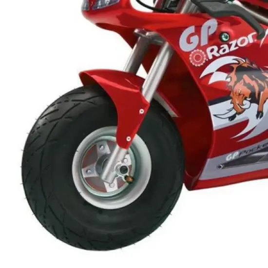 Razor 24 Volt Mini Electric Bike 1 Speed Dirt Racing Motorcycle Pocket Rocket with 10&rdquo; Pneumatic Tires, Speeds up to 15 MPH, Ages 13 Plus, 2 Pack, Red image {5}