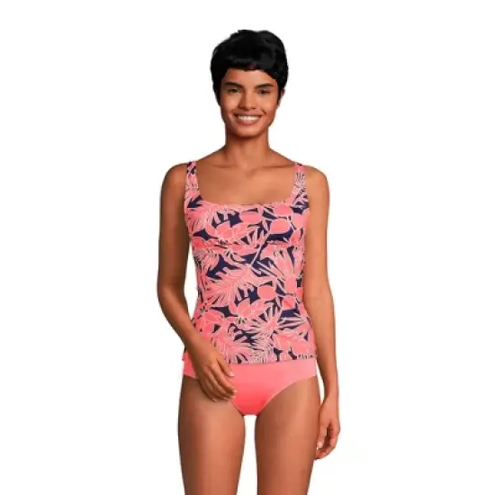 Lands' End Women's Mastectomy Chlorine Resistant Square Neck Tankini Top Swimsuit Adjustable Straps image {7}