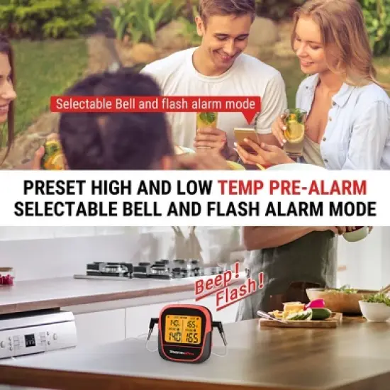 ThermoPro TP901W 350FT Wireless Meat Thermometer Digital, Smart Bluetooth Meat Thermometer for Cooking Grilling and Smoking image {6}
