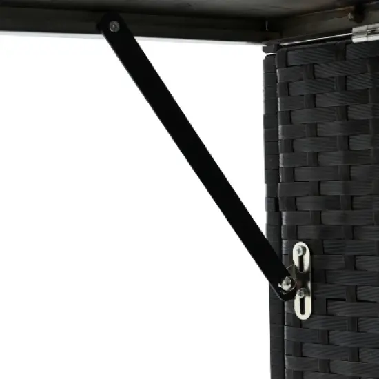 Cesicia 63.9" W Outdoor Kitchen Storage Island with Foldable Side Tabletop, Ample Storage Space, Bottle Opener for Outside BBQ, Patio, Dark Brown image {8}