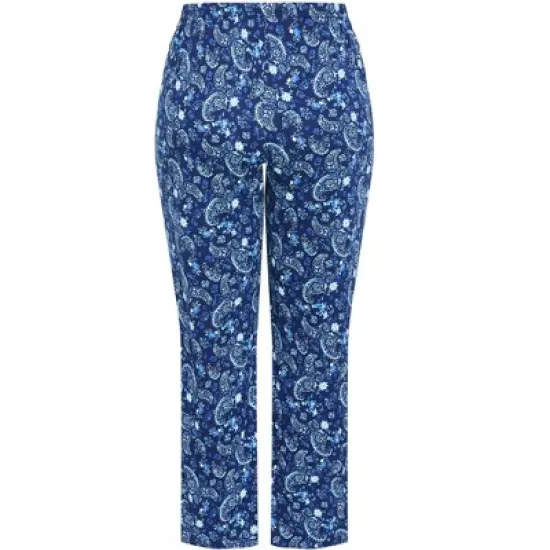 Women's Plus Size Tie Waist Print Sleep Pant - blue paisley | AVENUE image {3}